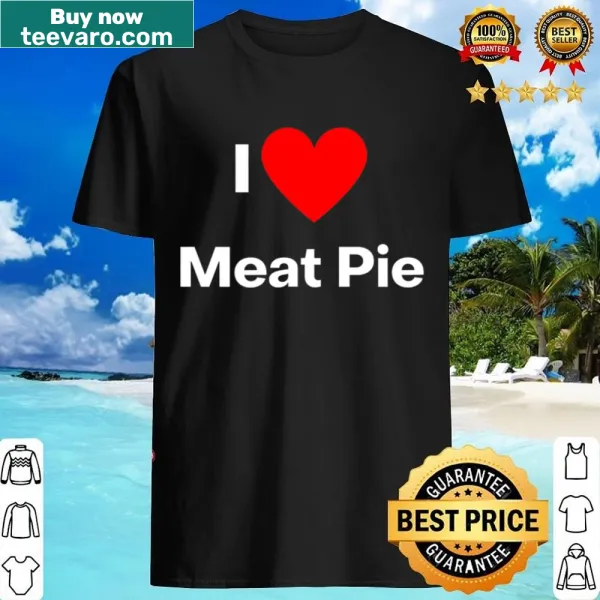 Typography design with 'I Love Meat Pie' and a red heart