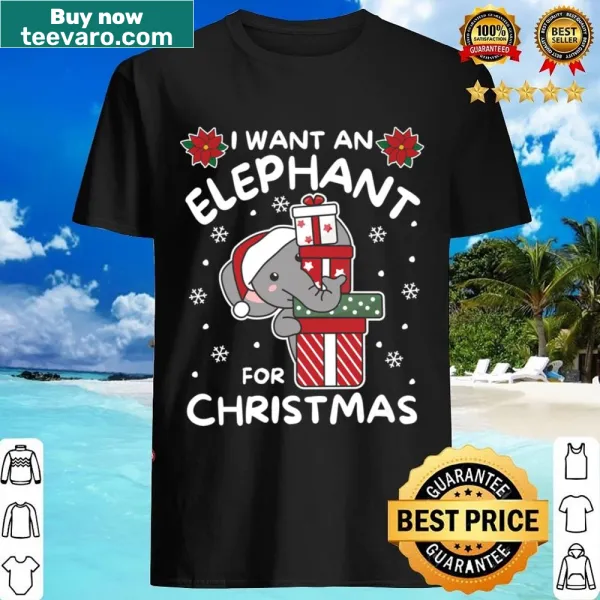 Cute elephants design for Christmas shirt featuring playful elephants