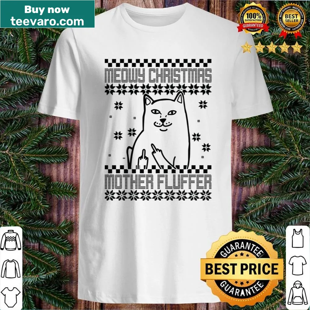 Funny cat graphic with festive text for Christmas