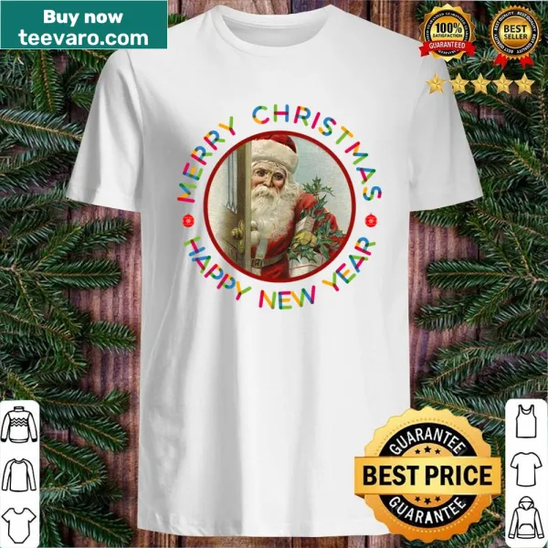 Santa Claus entering a house design on shirt