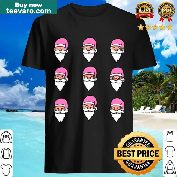 Playful Pink Santa Claus design on a festive shirt