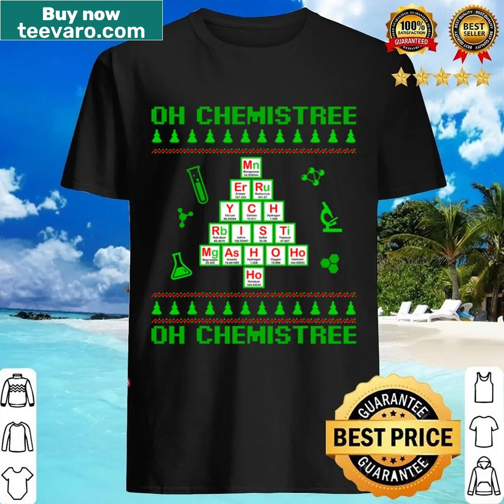 Funny Christmas shirt with a chemist tree design for science fans