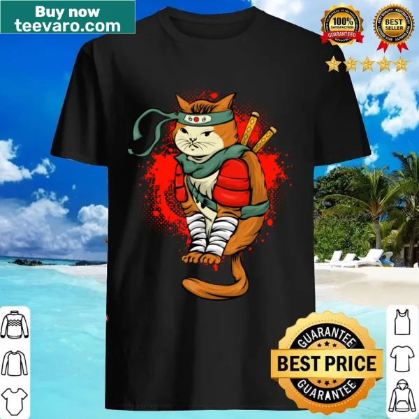 Ninja cat graphic on a playful shirt for cat lovers