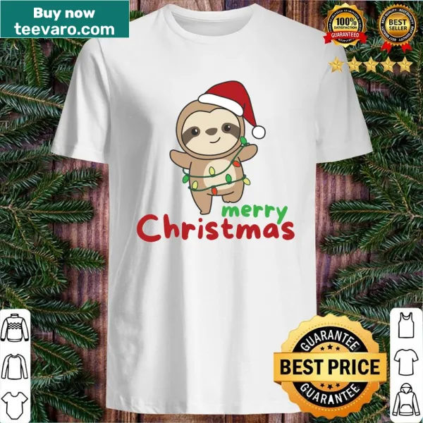 Sloth Christmas shirt with winter animals