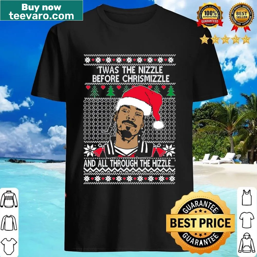 Funny Christmas shirt featuring Snoop Dogg in a festive theme