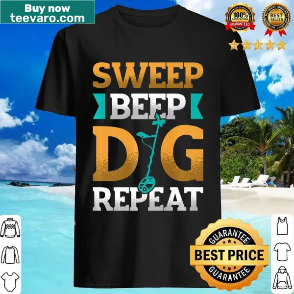 Playful typography on a metal detecting themed shirt