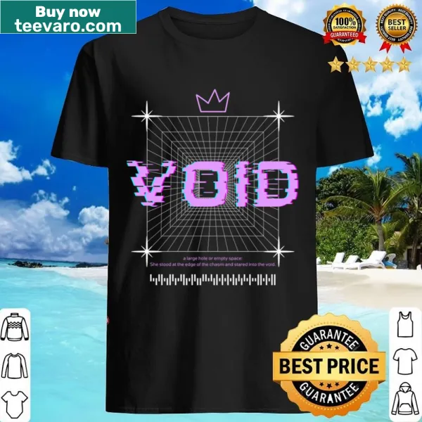 Minimalist shirt featuring the word 'Void' in clean typography