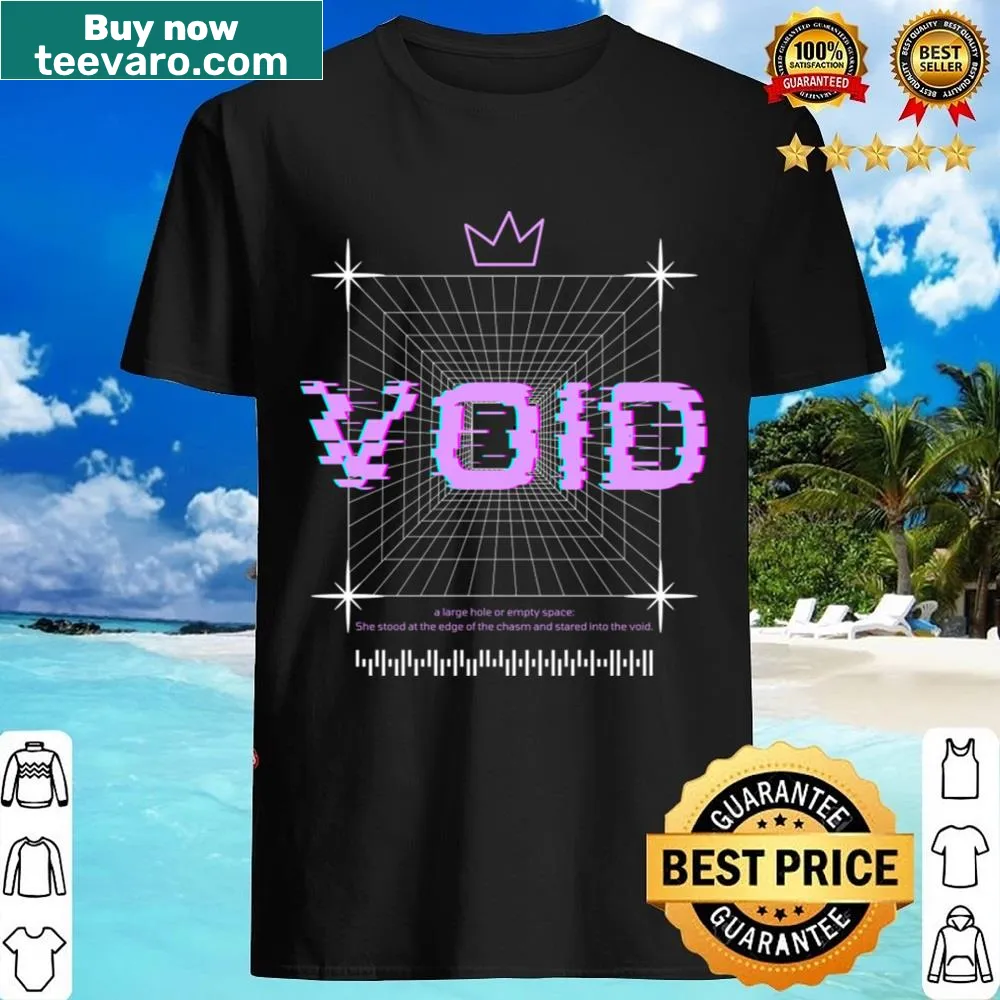 Minimalist shirt featuring the word 'Void' in clean typography