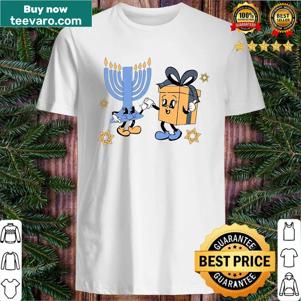Funny retro Hanukkah graphic family matching pajama shirt