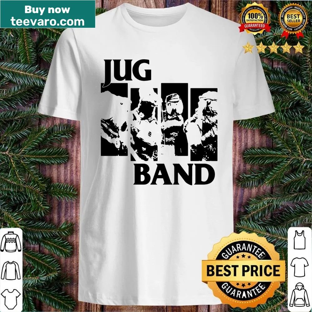 Playful typography shirt celebrating The Black Jug Flag Band