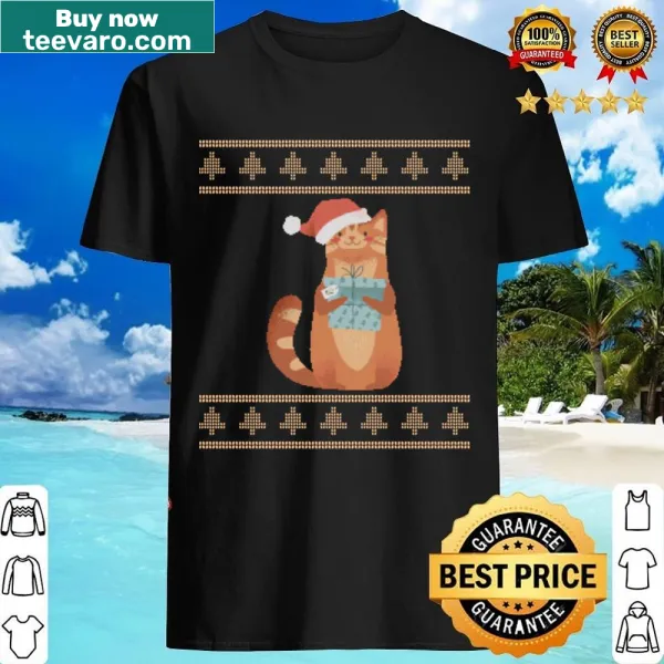 Ugly Christmas Cat shirt featuring a festive cat illustration