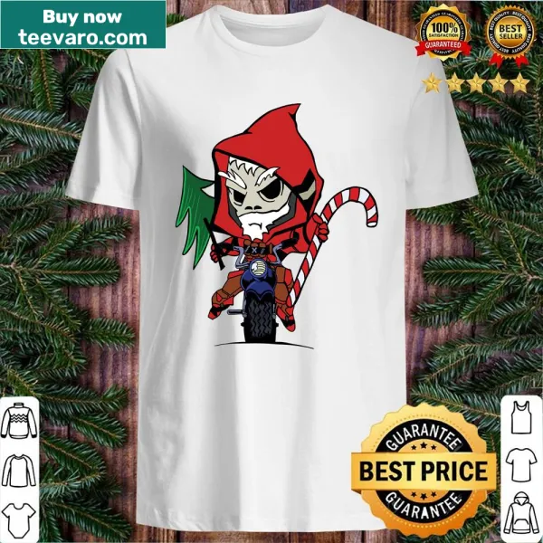 Graphic of Santa on a bicycle in cartoon style