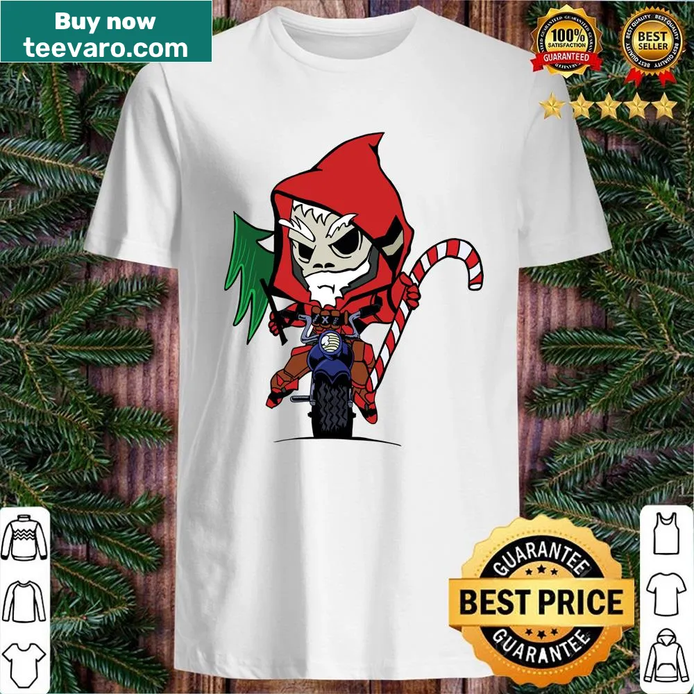Graphic of Santa on a bicycle in cartoon style