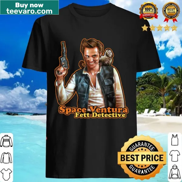Funny space detective illustration on a shirt
