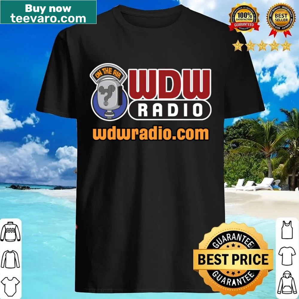 WDW Radio logo shirt with playful design for Disney fans