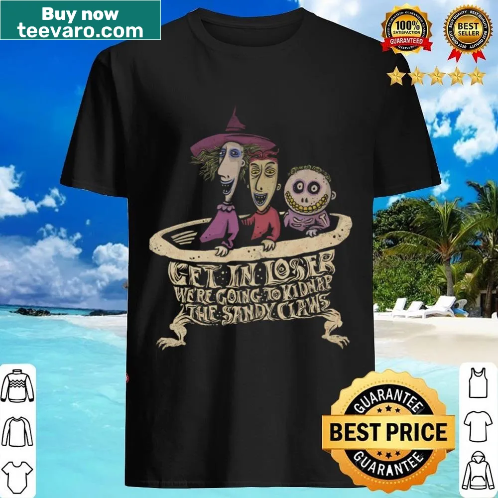 Playful Christmas shirt with 'Kidnap The Sandy Claws' design