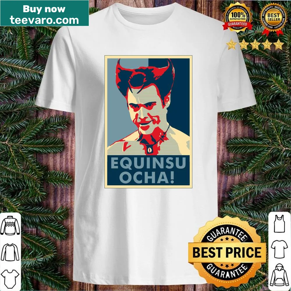 White Devil Equinsu Ocha Shirt featuring bold typographic design