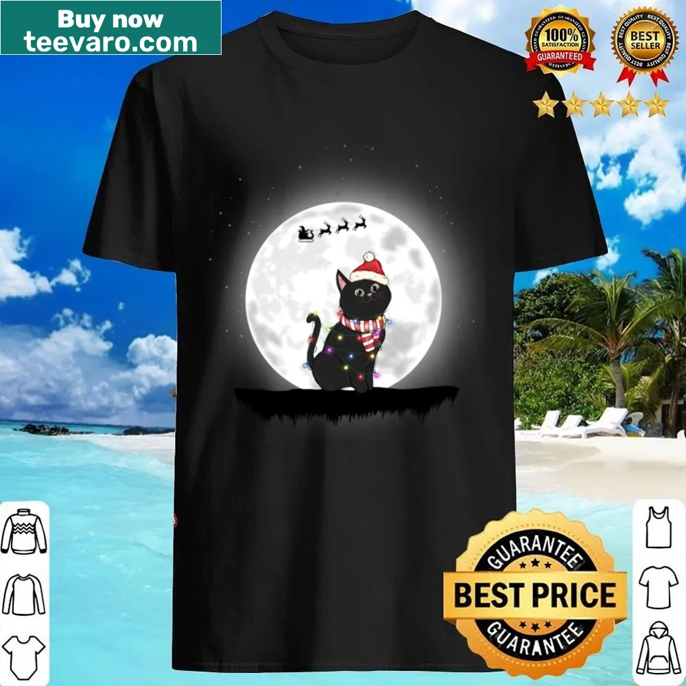 Whimsical Santa Cat illustration on a Christmas shirt for kids