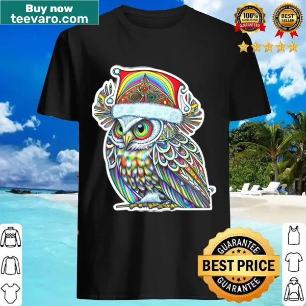 Whimsical owl design for Christmas shirt