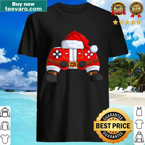 Santa Claus with a gaming controller design for Christmas shirt