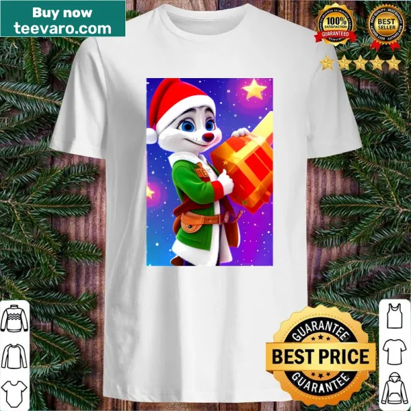 Cute Christmas fox with holly shirt