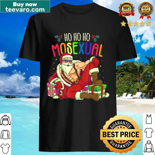 Playful t-shirt featuring a pun about Santa celebrating LGBTQ+ pride