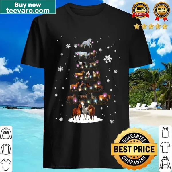 Festive horse design with Christmas tree elements for horse lovers