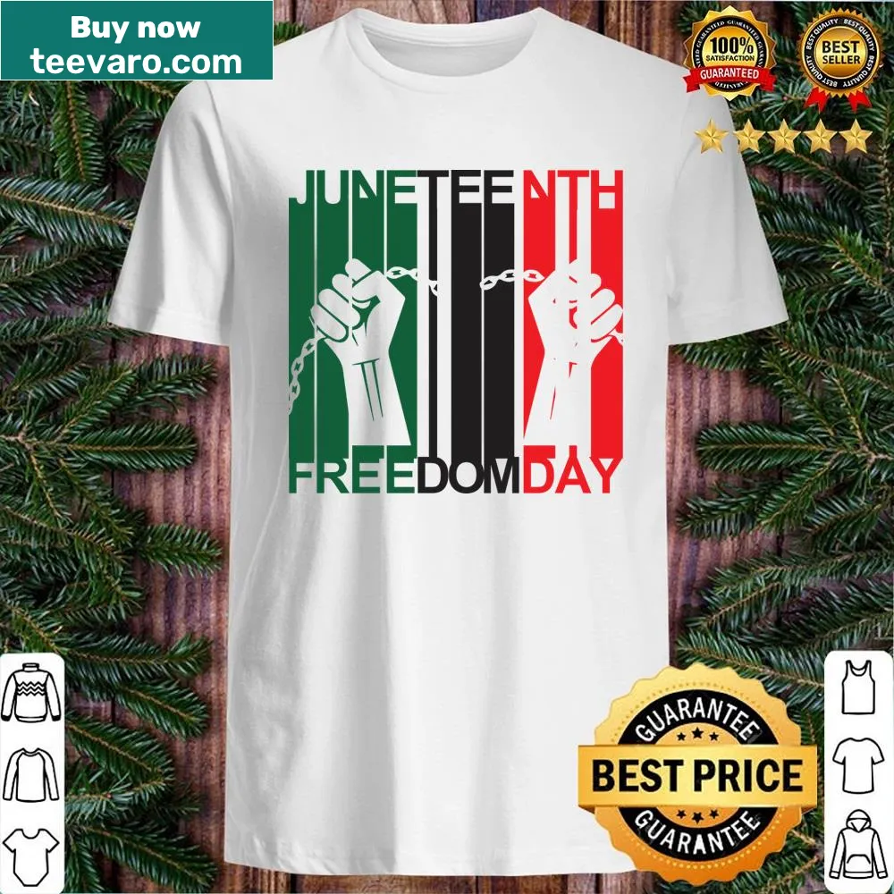 Shirt with 'Juneteenth Day' text for celebration