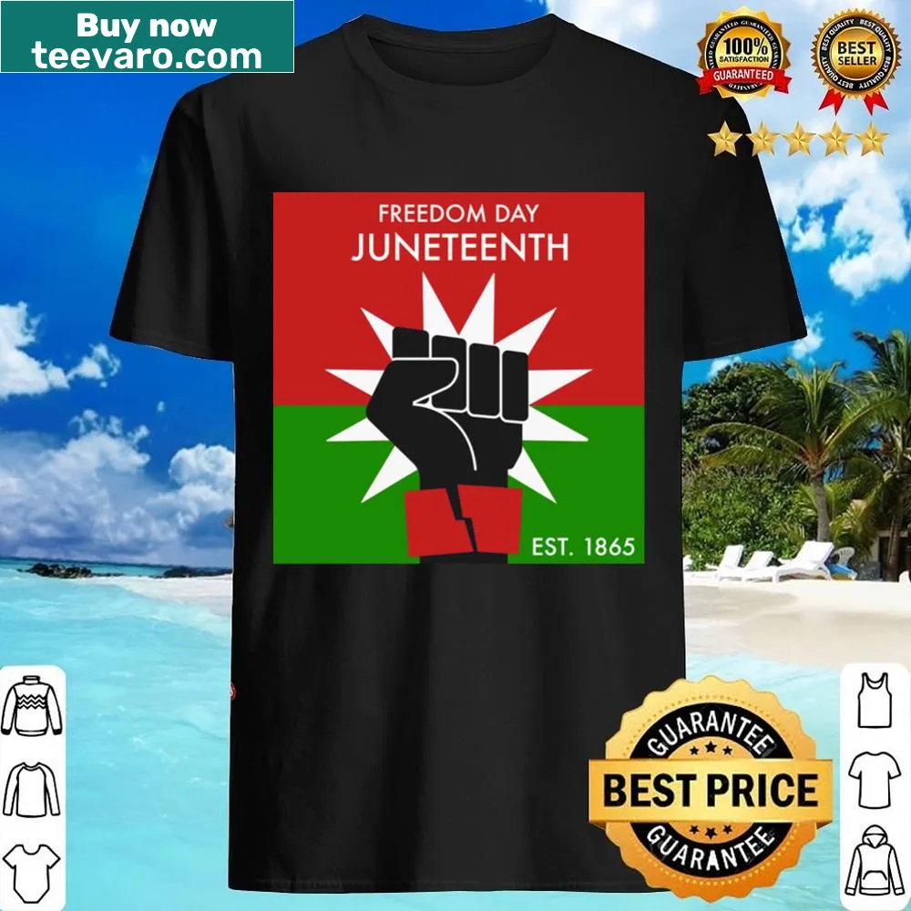 Shirt with Juneteenth Freedom Day Black Liberation Flag design