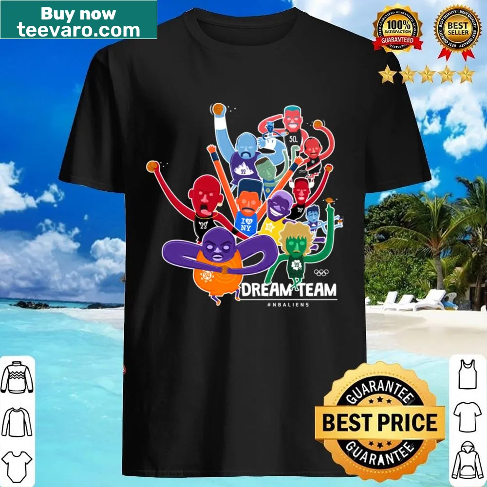 Playful Nbalien design with the words Dream Team on a shirt