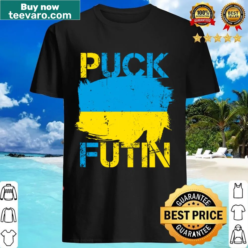 Distressed shirt with the phrase I Stand With Ukraine and flag