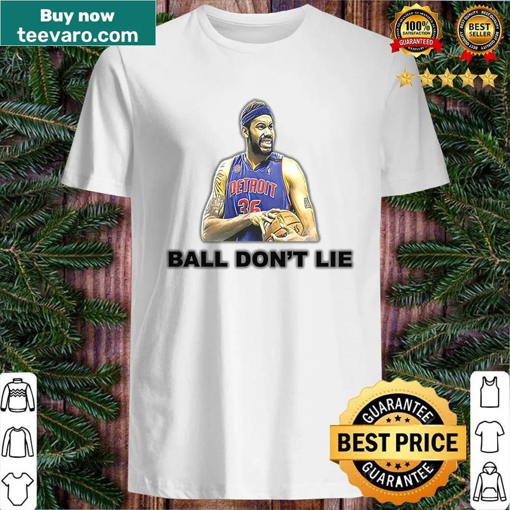 Basketball-themed shirt with the phrase 'Ball Don't Lie' in bold typography