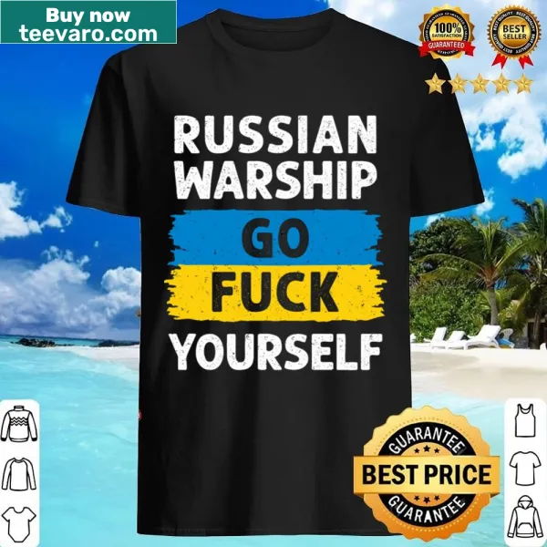 Shirt with defiant message and Ukraine flag design