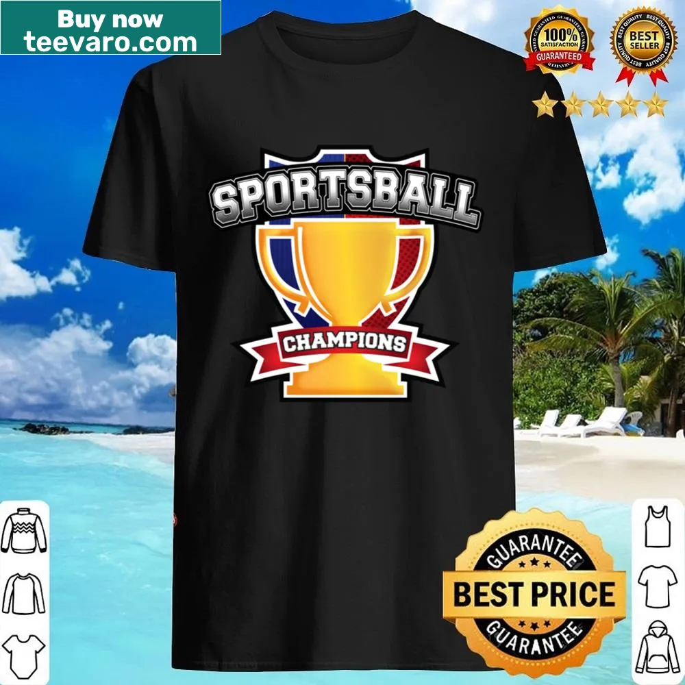 Text design saying 'Sportsball Champions' on a shirt