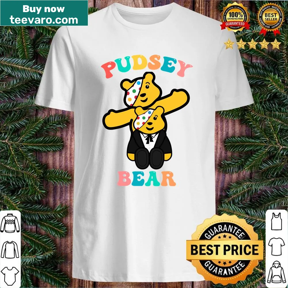 Cute Tesco Pudsey Bear shirt supporting Children In Need with an illustration