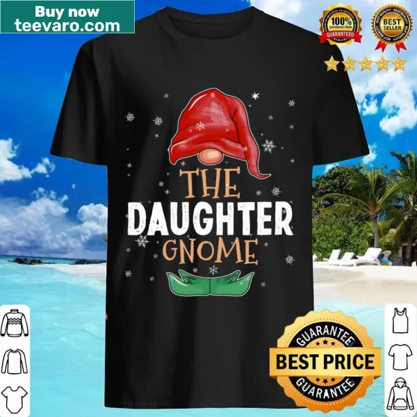 Family matching Christmas shirt with a gnome illustration for daughters