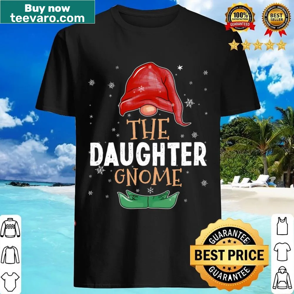 Family matching Christmas shirt with a gnome illustration for daughters