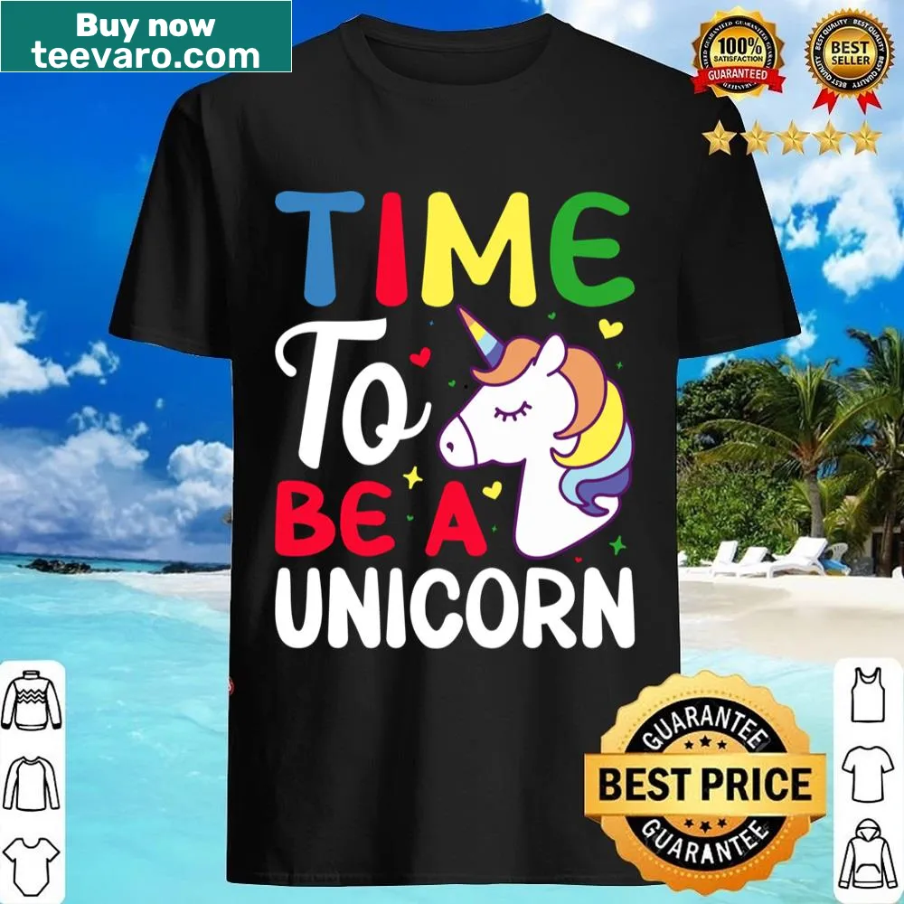 Shirt featuring whimsical unicorn illustration and message