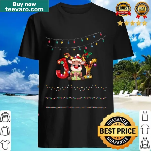 Funny T-shirt with a vintage-style joyful reindeer for Christmas