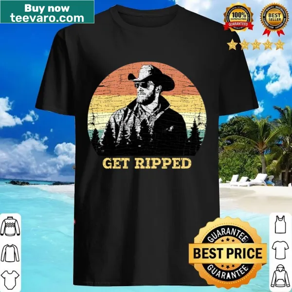 Motivational 'Get Ripped' text with Yellowstone theme