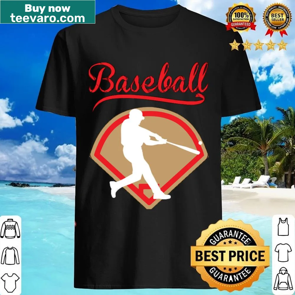 Baseball diamond graphic on a casual shirt