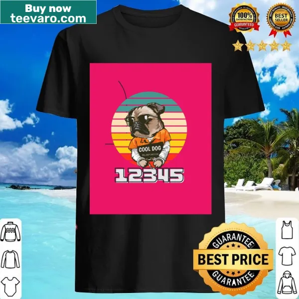 Retro graphic t-shirt featuring a playful dog design.