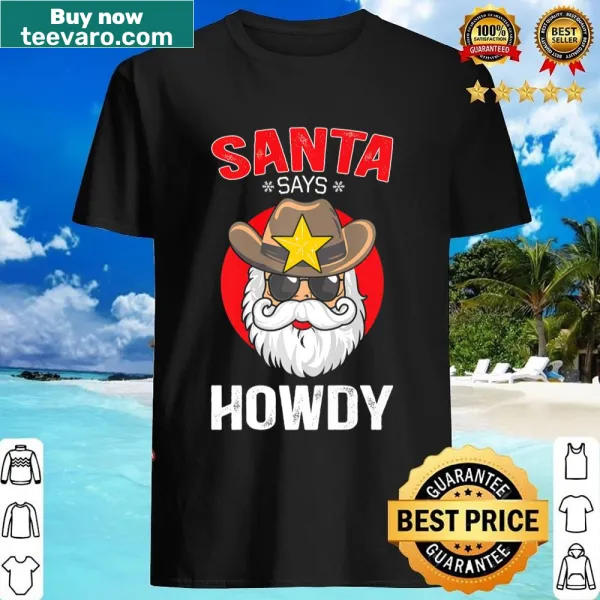 Funny Christmas T-shirt with tree graphic and quote about Santa