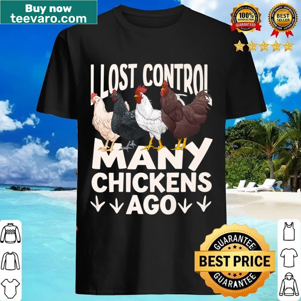 Illustrated t-shirt for chicken lovers featuring chickens and food elements