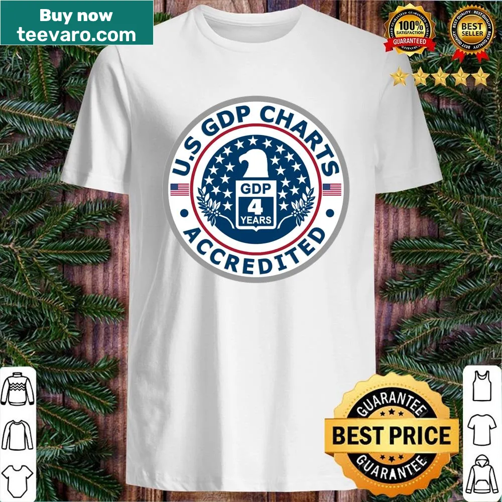 T-shirt featuring a GDP accreditation badge and marketing slogan design