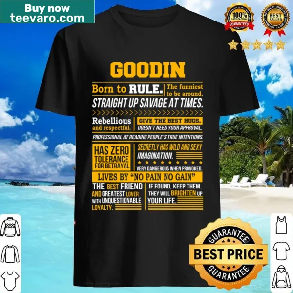 Bold typography Goodin Born to Rule t-shirt design