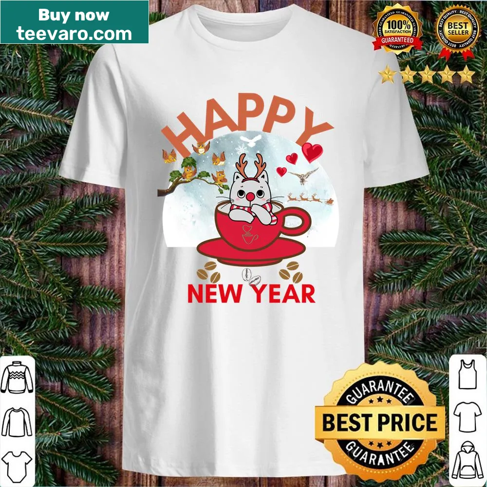Festive Happy New Year typography t-shirt