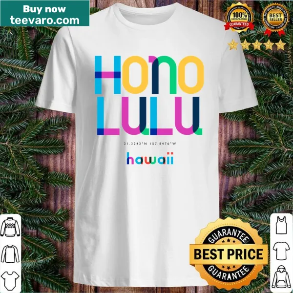 Mid-century pop art design inspired by Honolulu on a T-shirt