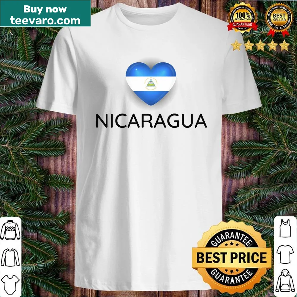 I Heart Nicaragua shirt with heart graphic and text
