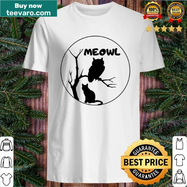 Illustration of a cat and owl on a t-shirt